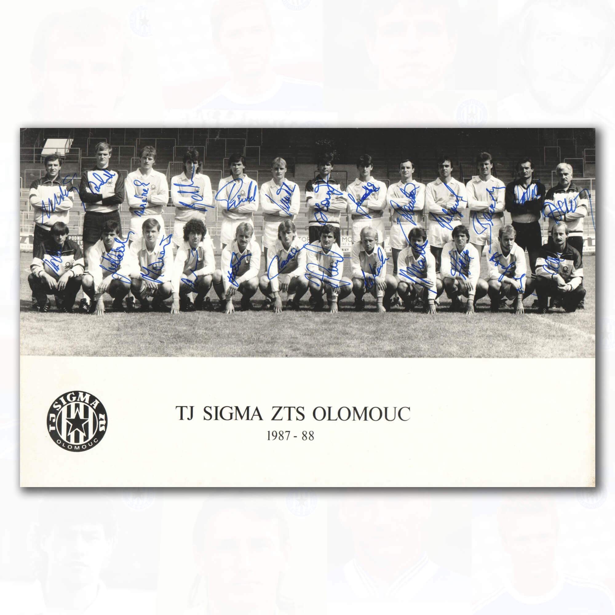 Kompletně podepsaná týmová fotografie ze sezóny 1987/88
