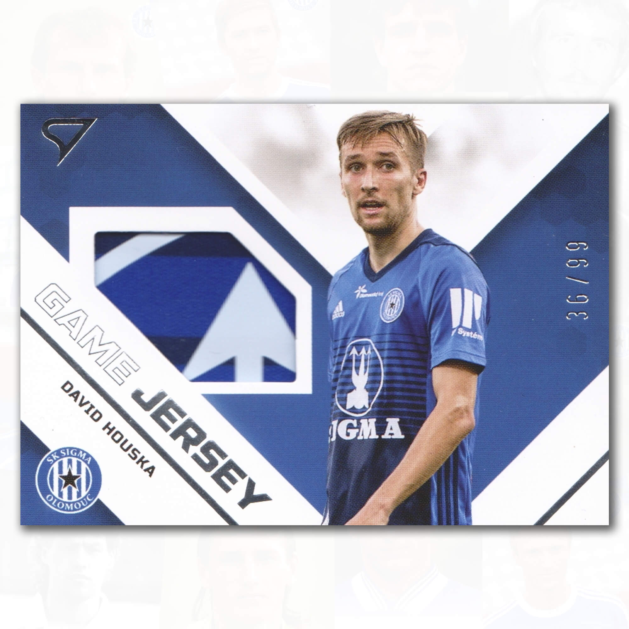 David Houska - kartička s kouskem hraného dresu, limit /99