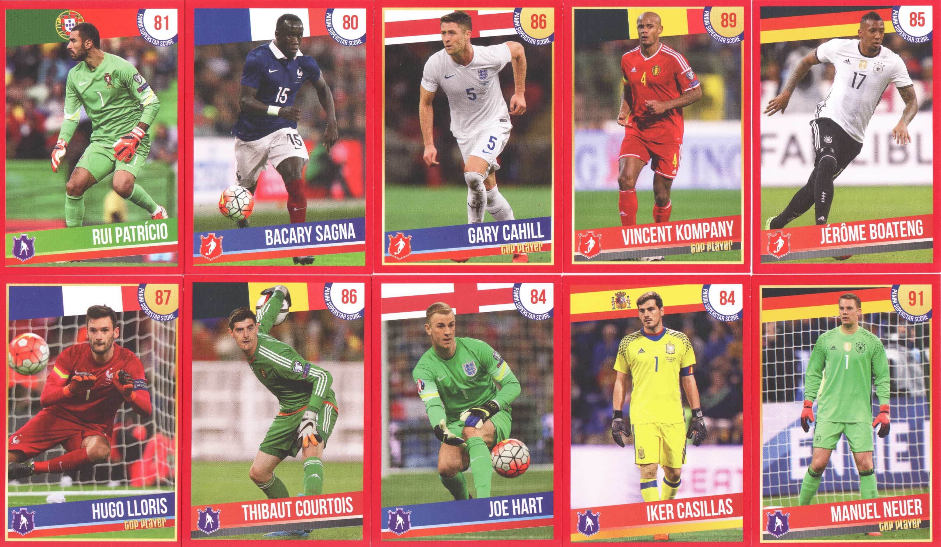 Panini Superstars 2016 - Nejlepší hráči Evropy - komplet set 45 pcs