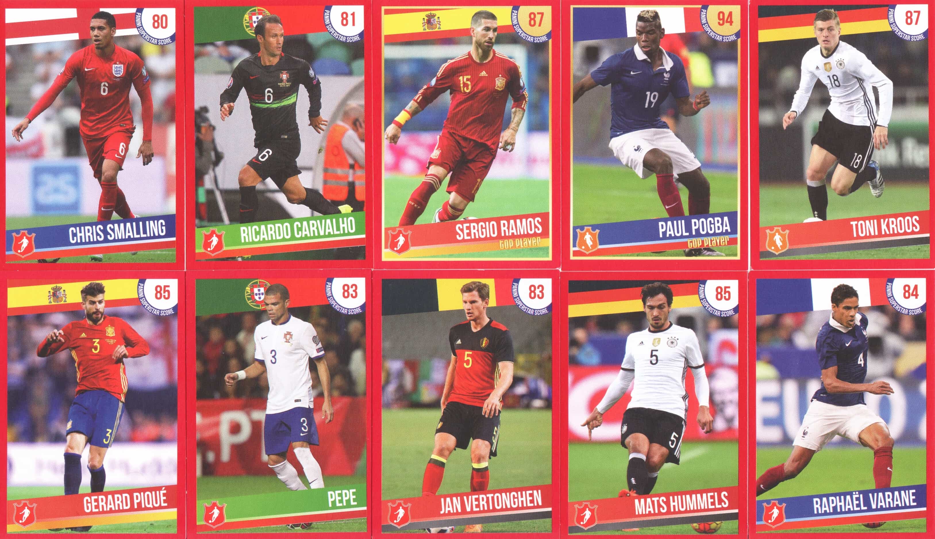Panini Superstars 2016 - Nejlepší hráči Evropy - komplet set 45 pcs