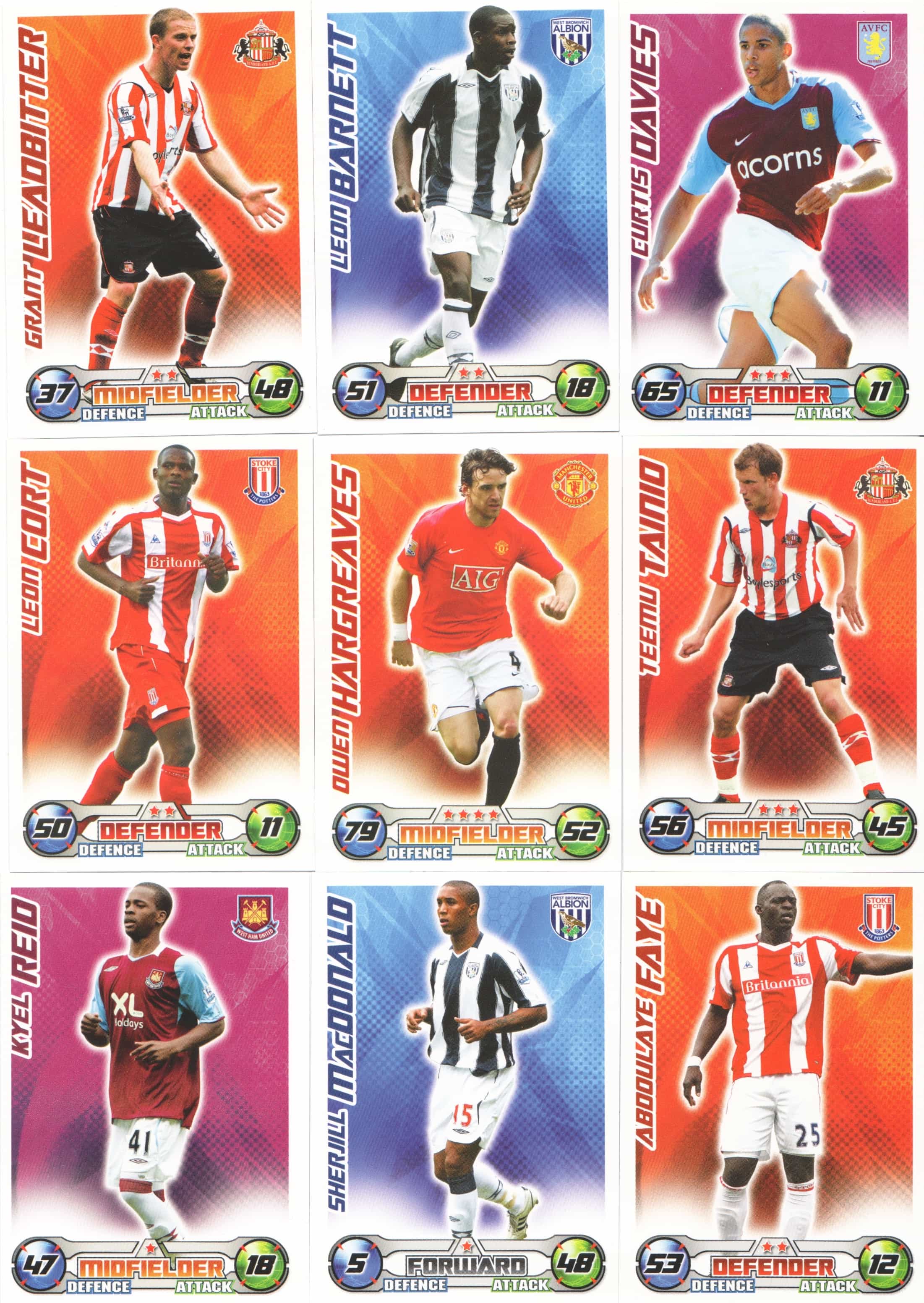 Match Attax 2008/09 - lot 17 pcs