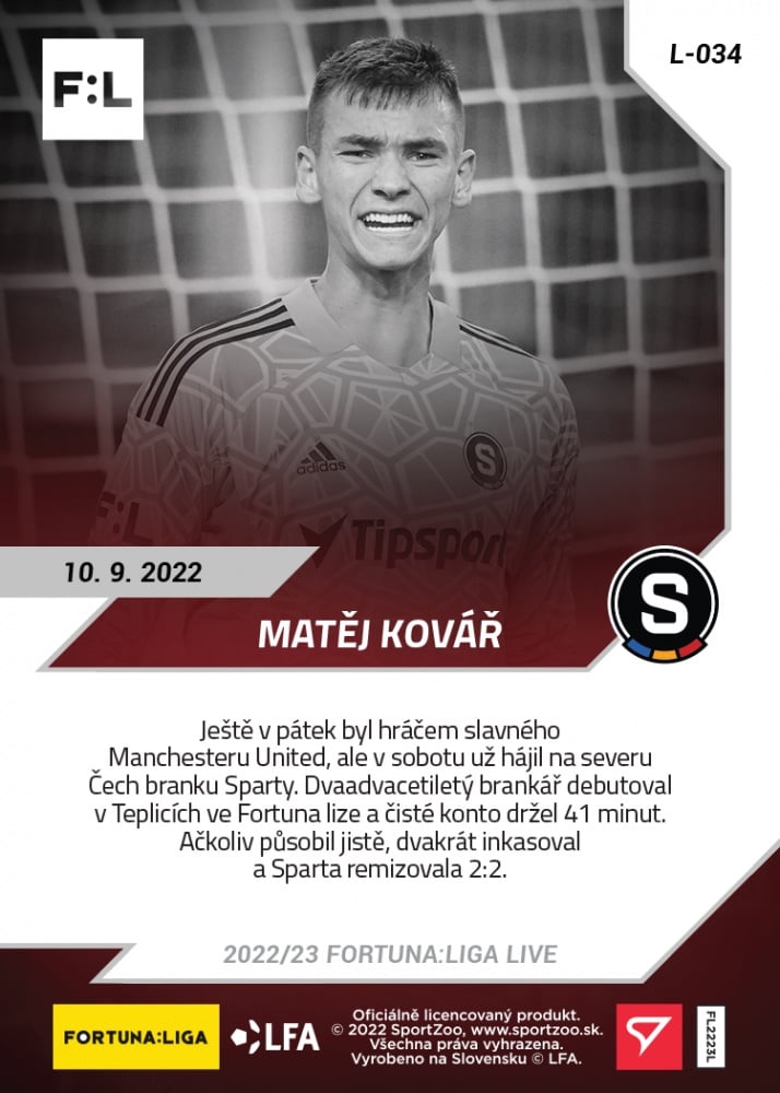 Matěj Kovář (Sparta Praha) /101