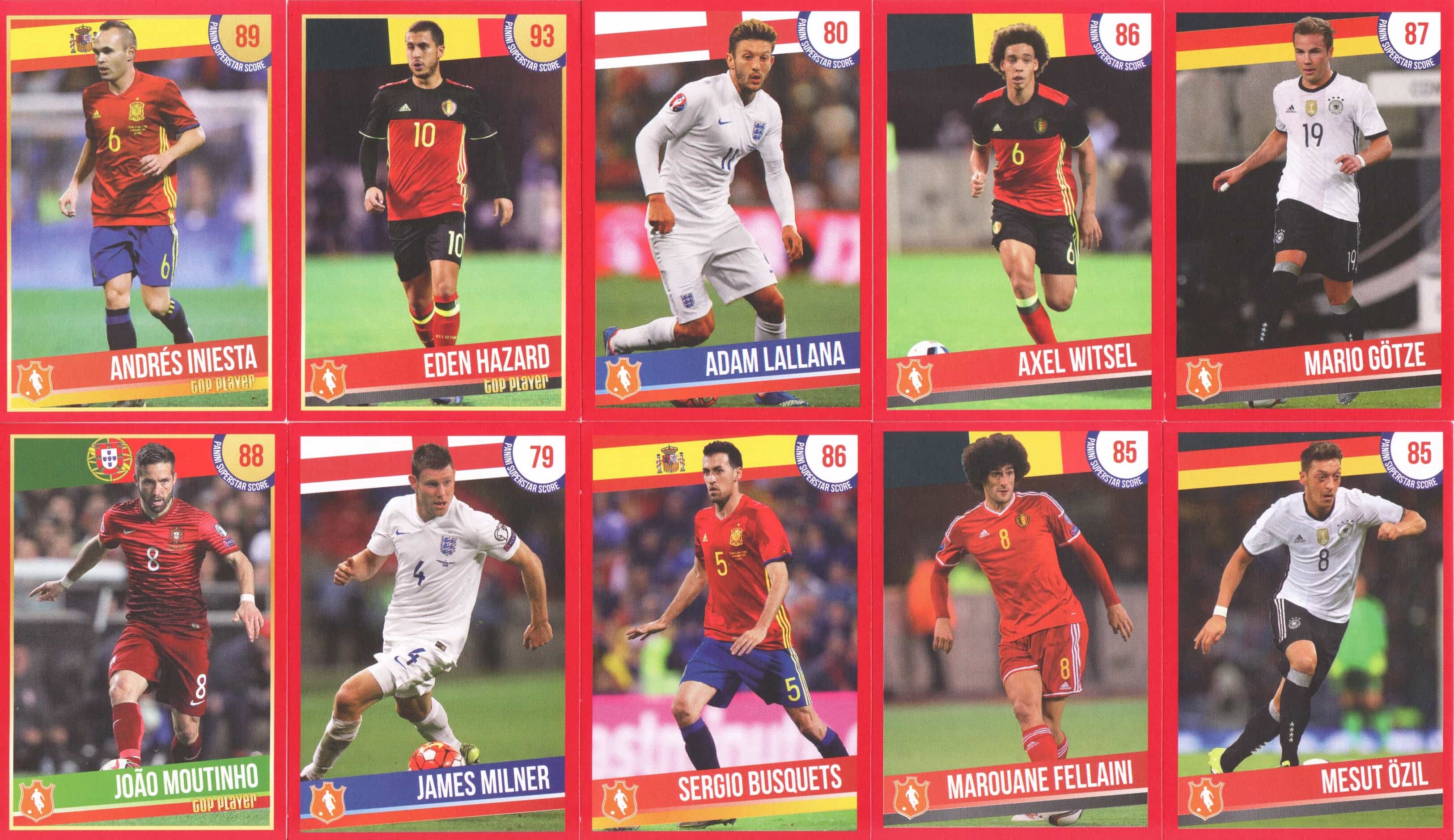 Panini Superstars 2016 - Nejlepší hráči Evropy - komplet set 45 pcs