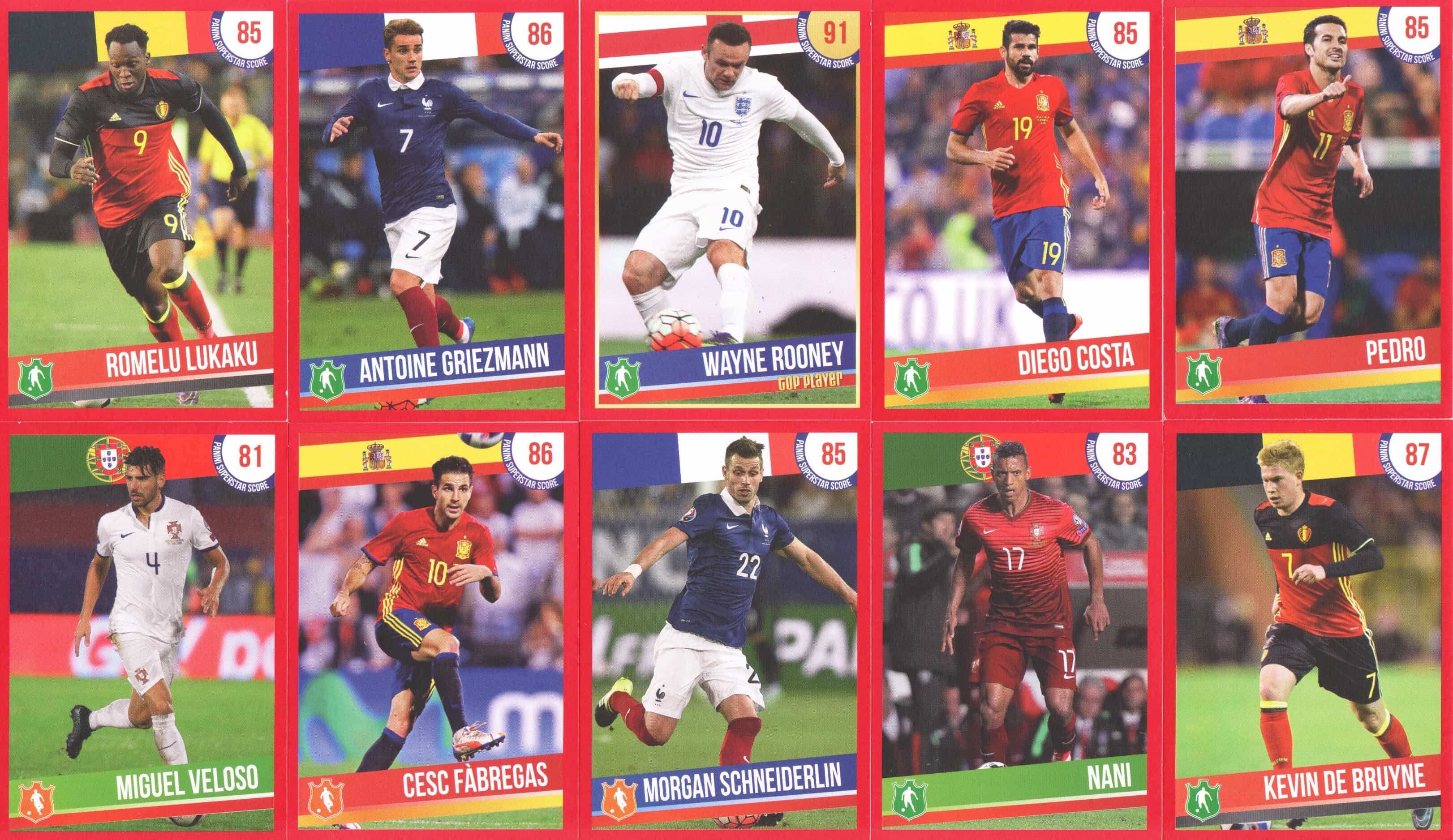 Panini Superstars 2016 - Nejlepší hráči Evropy - komplet set 45 pcs
