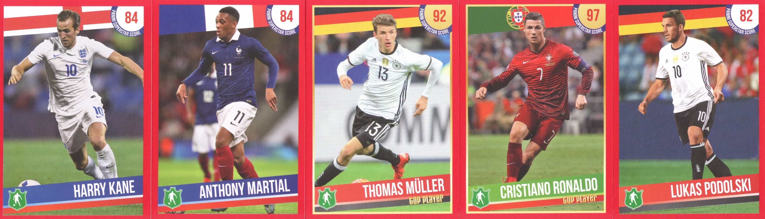 Panini Superstars 2016 - Nejlepší hráči Evropy - komplet set 45 pcs