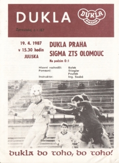 Dukla Praha - Sigma Olomouc (1986/87)