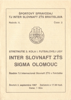 Inter Slovnaft - Sigma Olomouc (1987/88)